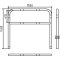 Protective bar made of steel tubing |  60 x 2.5 mm | with crossbar | total width: 1500 mm | total height: 1400 mm | hot-dip galvanized and white coatedwith red reflecting stripes